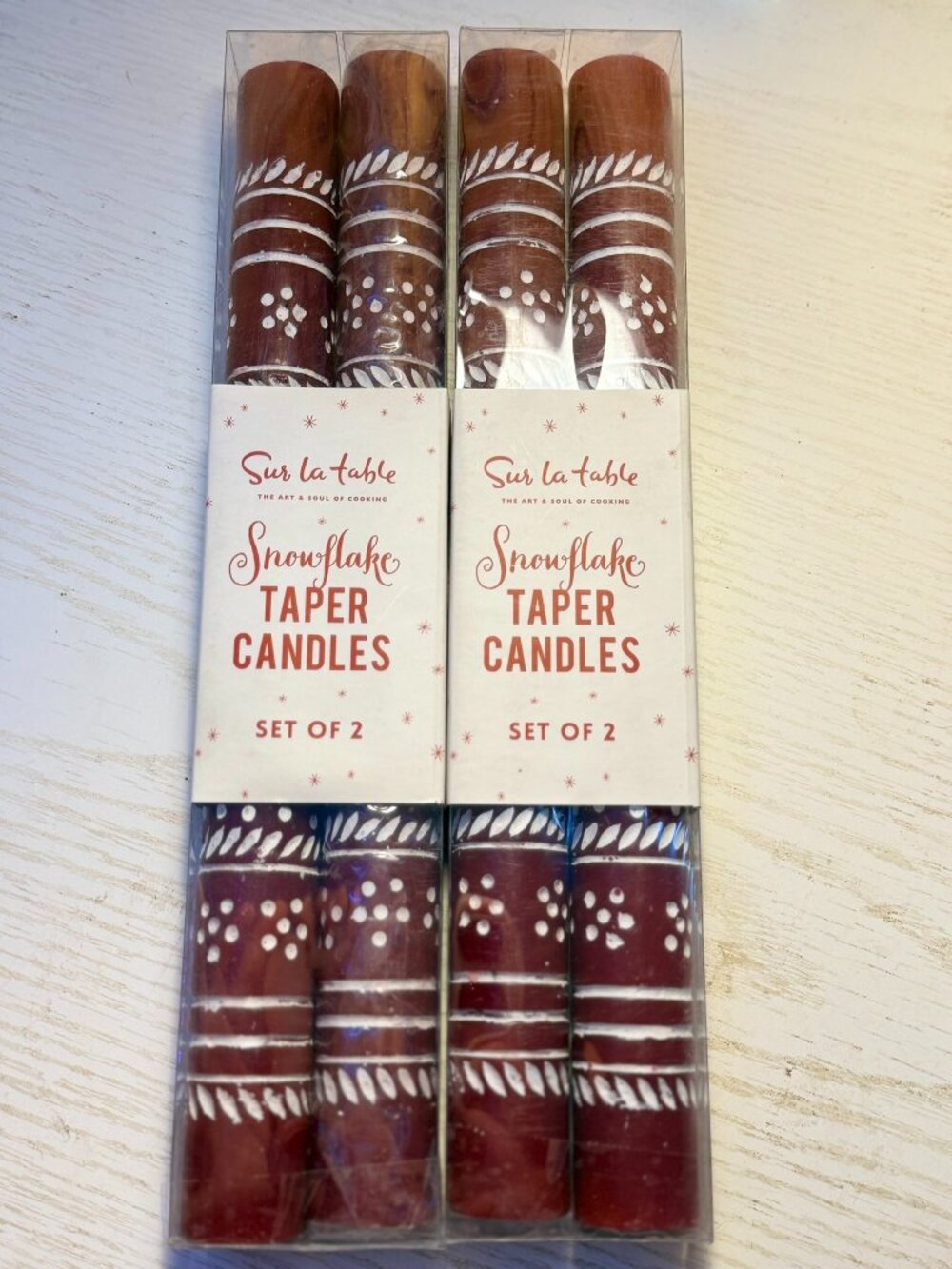 4pc snowflake taper candels